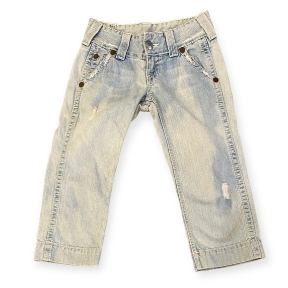 True Religion Sz 3 (26) Capri Jeans Sami Big T Cropped Womens Low Rise - Picture 1 of 11